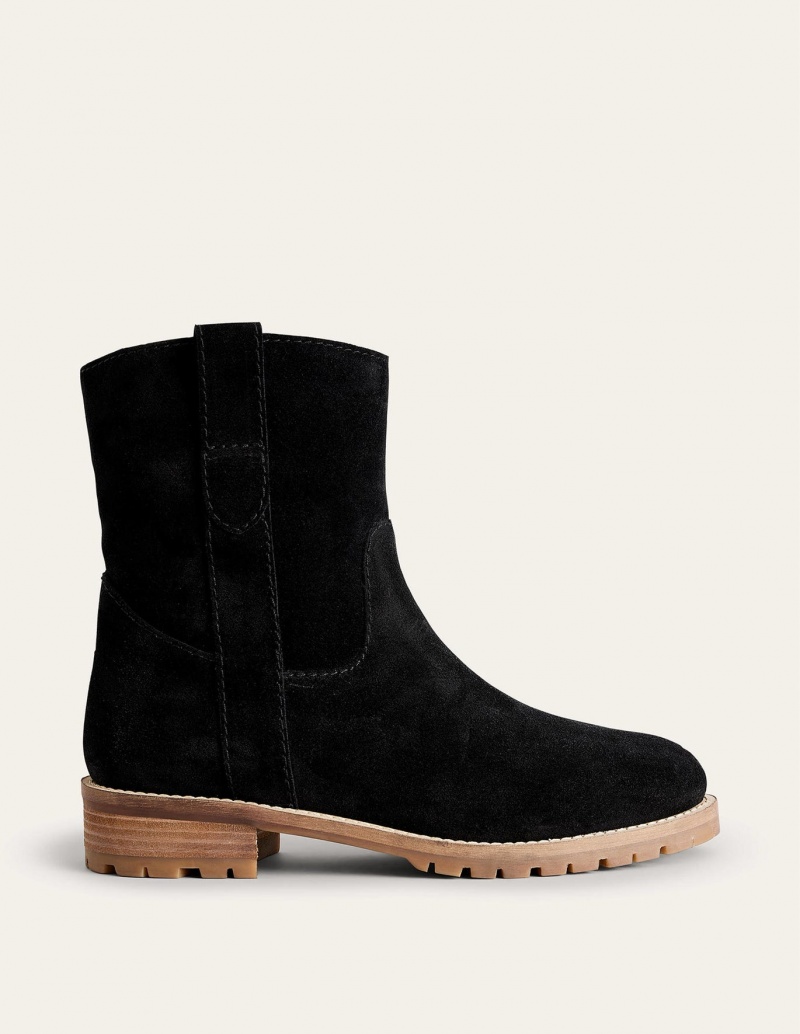Boden Western Wildleder Stiefeletten Damen Schwarz | MAGHT-2098