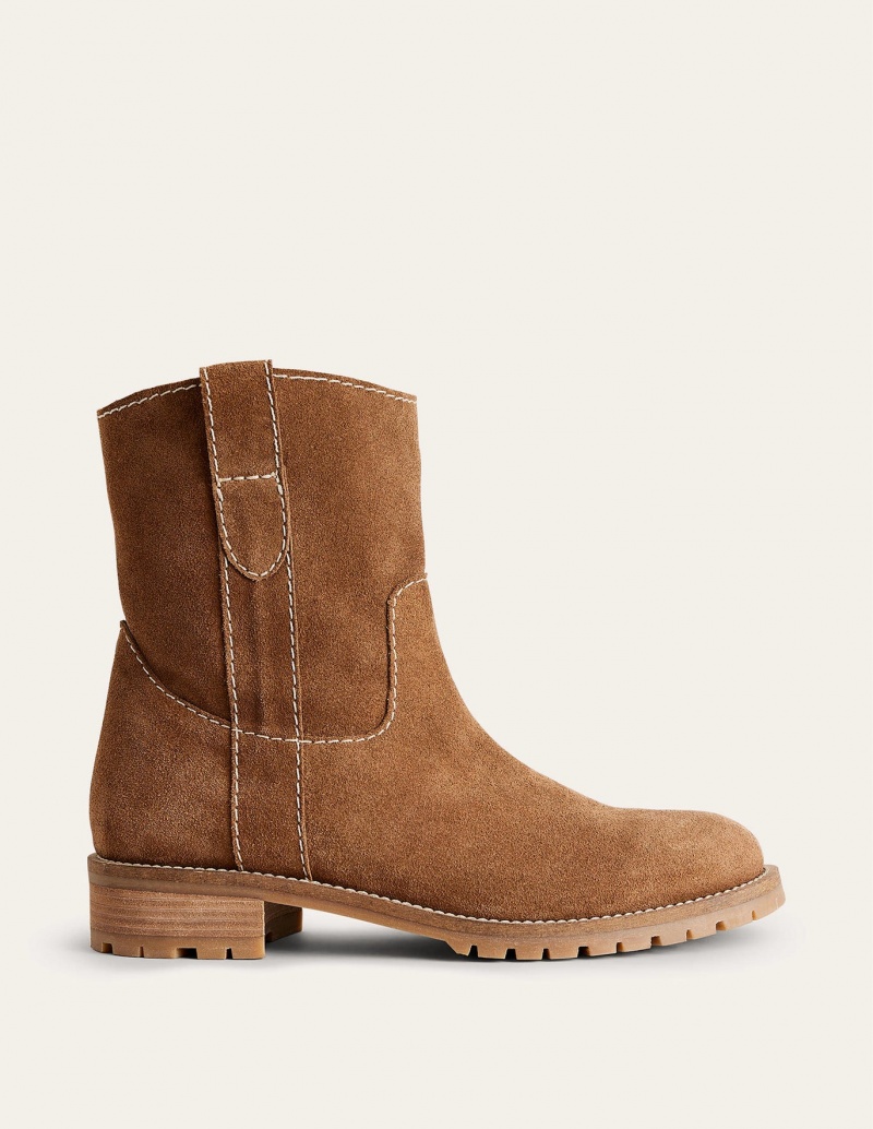 Boden Western Wildleder Stiefeletten Damen Braun | ZONHD-8064
