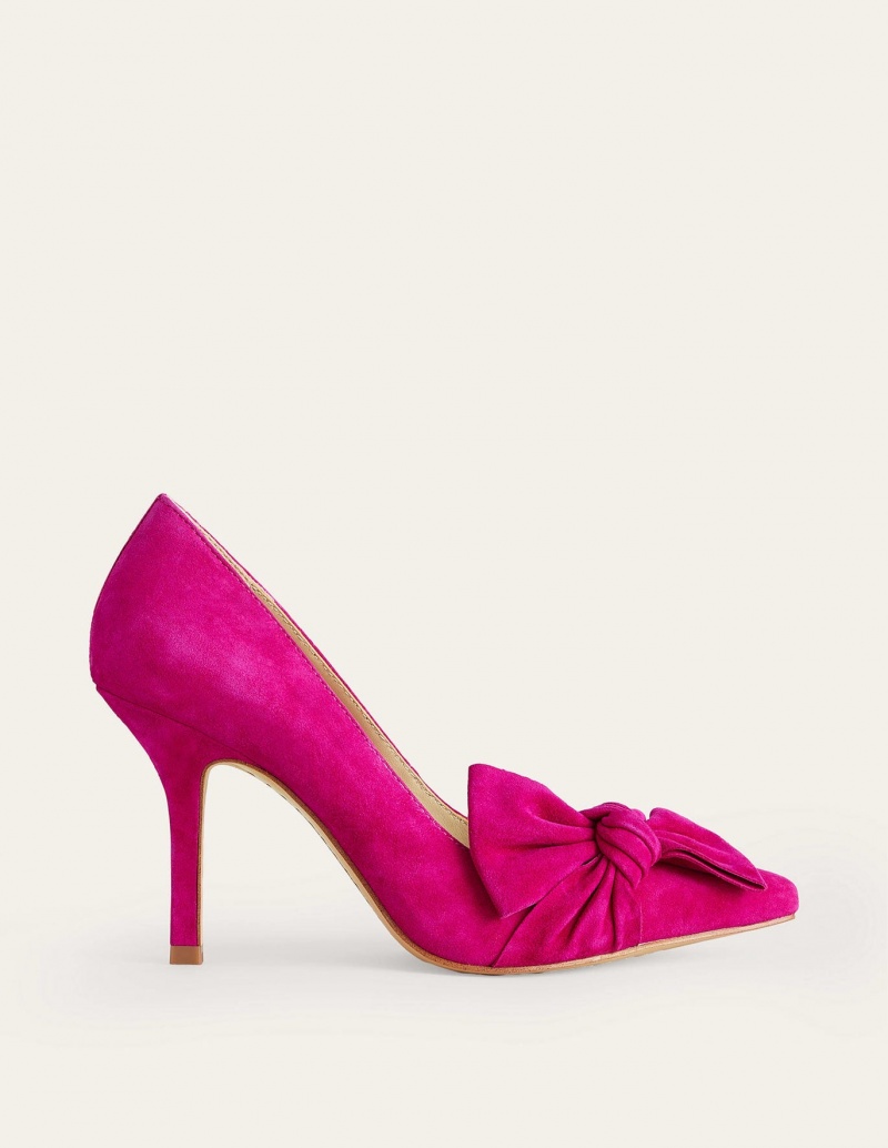 Boden Wildleder-Bow Absatz Court Schuhe Damen Lila | GVLQX-8796