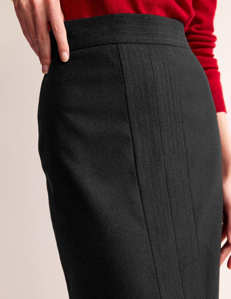 Boden Wolle Pencil GolfSkirts Damen Schwarz | GRMIV-0596